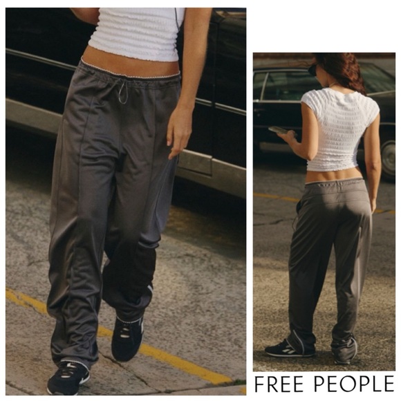 ♥️SALE! Gun Metal *Ultra Soft FREE PEOPLE Roll With It Pants L Pants NWT’S-$100 - Picture 9 of 10